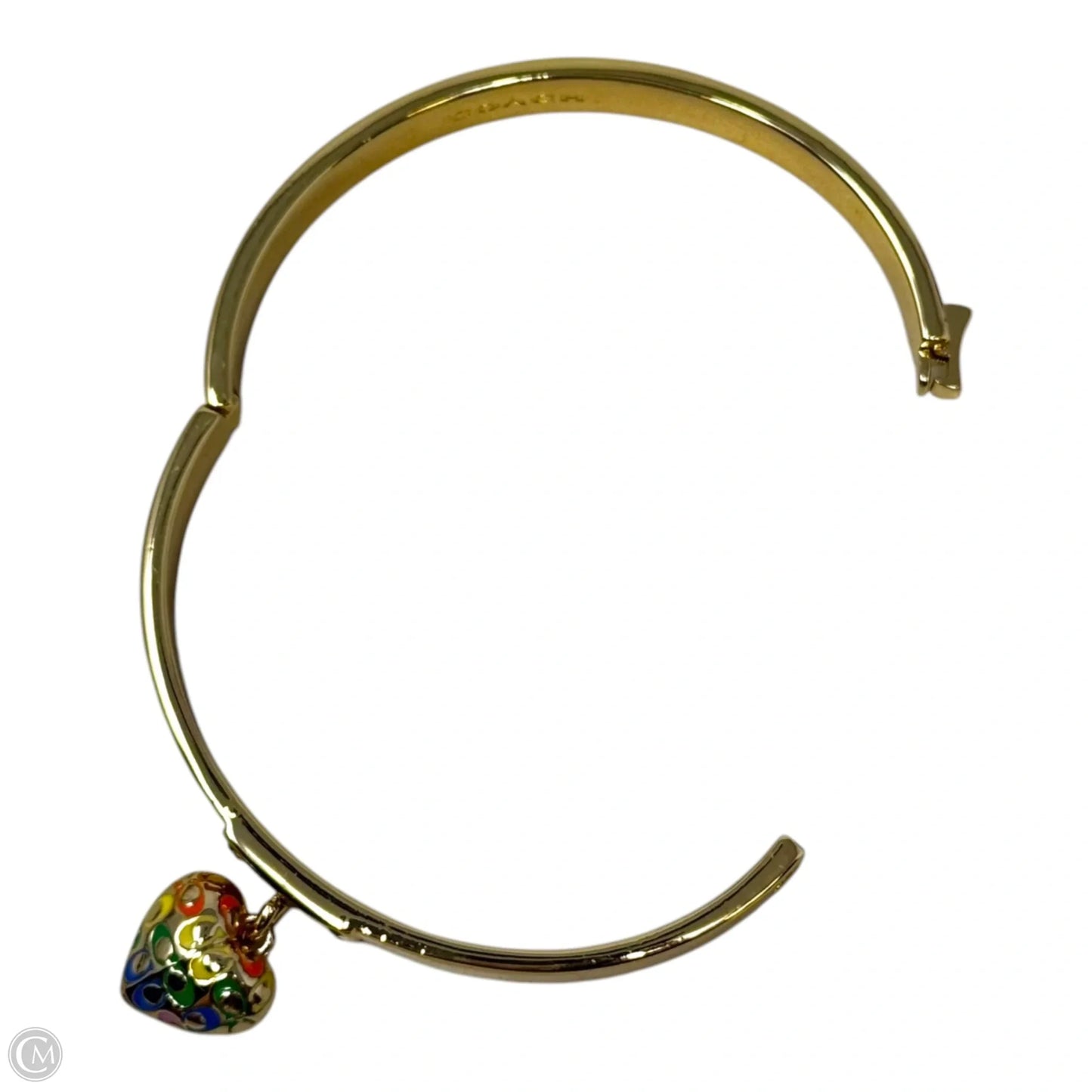Rainbow Signature Heart Hinged Cuff Bracelet Designer By Coach