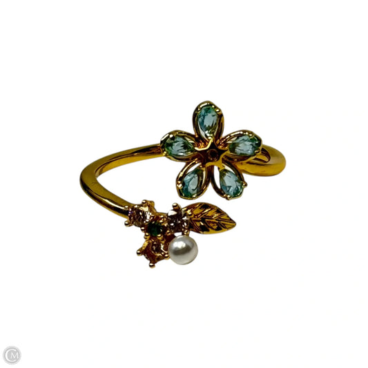 Floral Bypass Adjustable Statement Ring