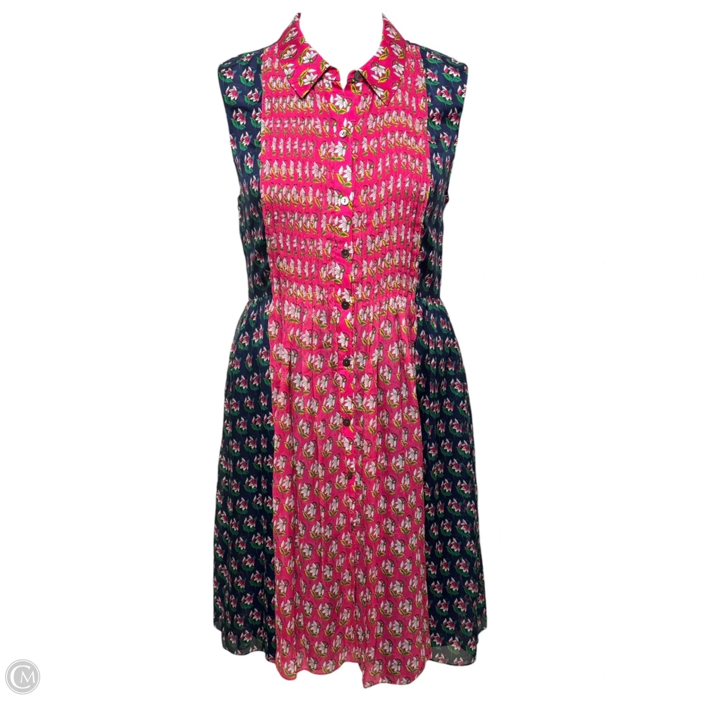 Nieves Silk Pleated Midi Shirt-Dress Designer By Diane Von Furstenberg In Floral Print, Size: M