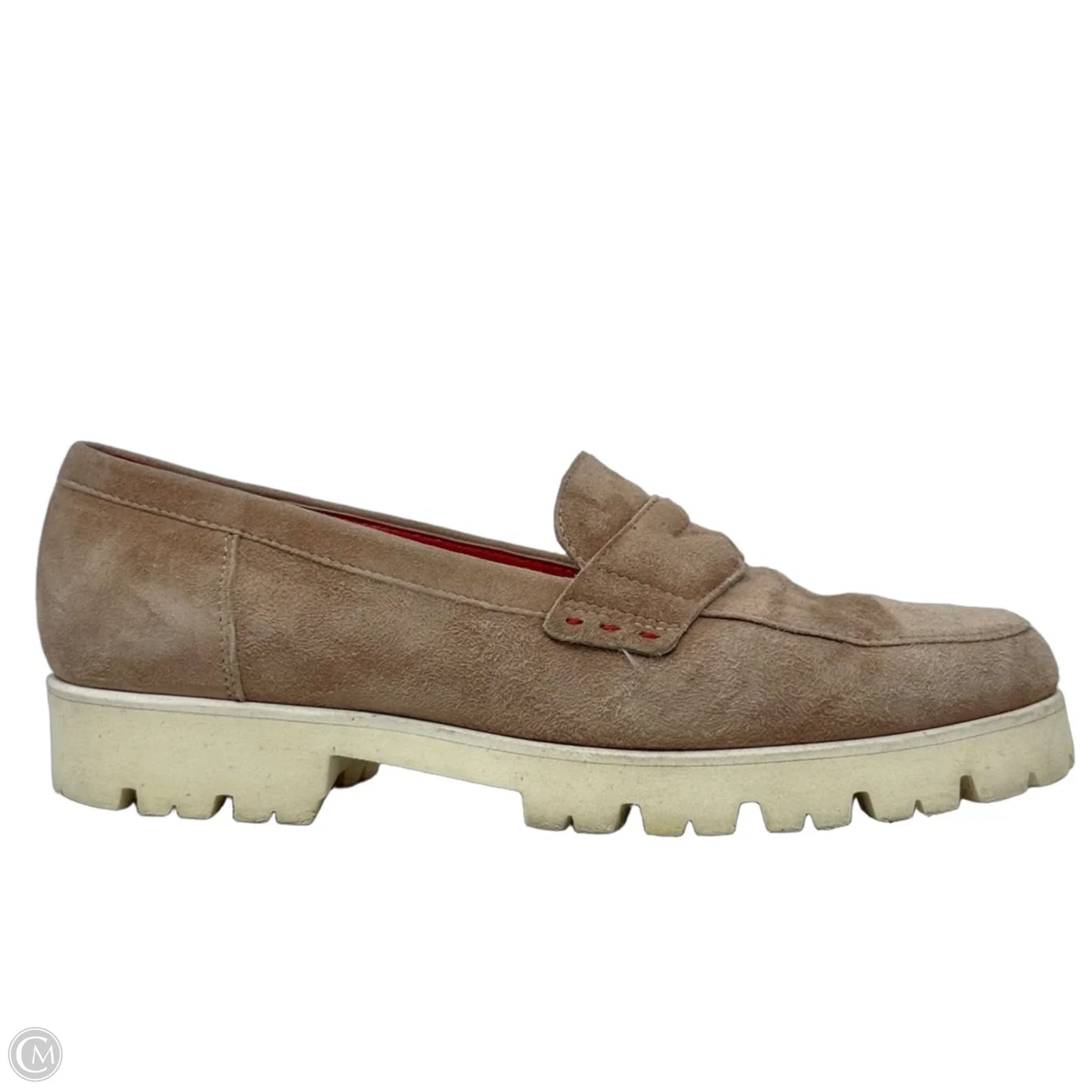 Suede Loafers By Pas de Rouge In Tan, Size: 8