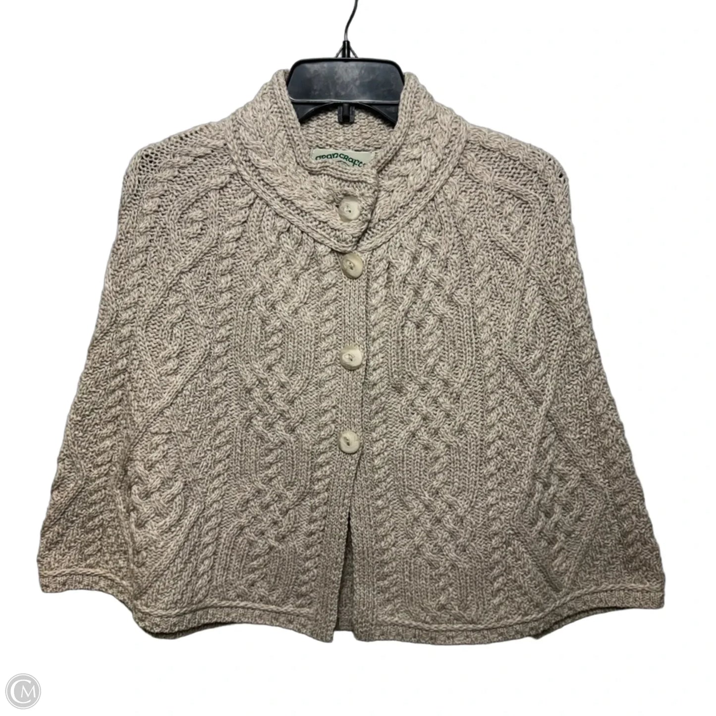 Merino Wool Poncho By Aran Crafts In Tan, Size: S/M