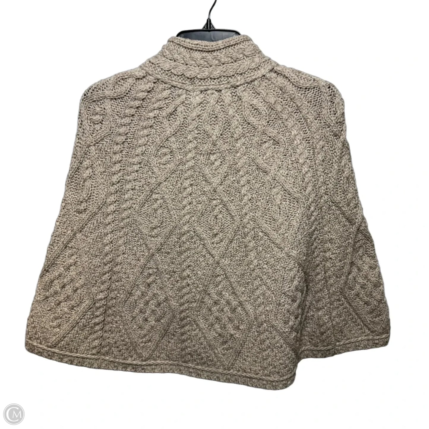Merino Wool Poncho By Aran Crafts In Tan, Size: S/M