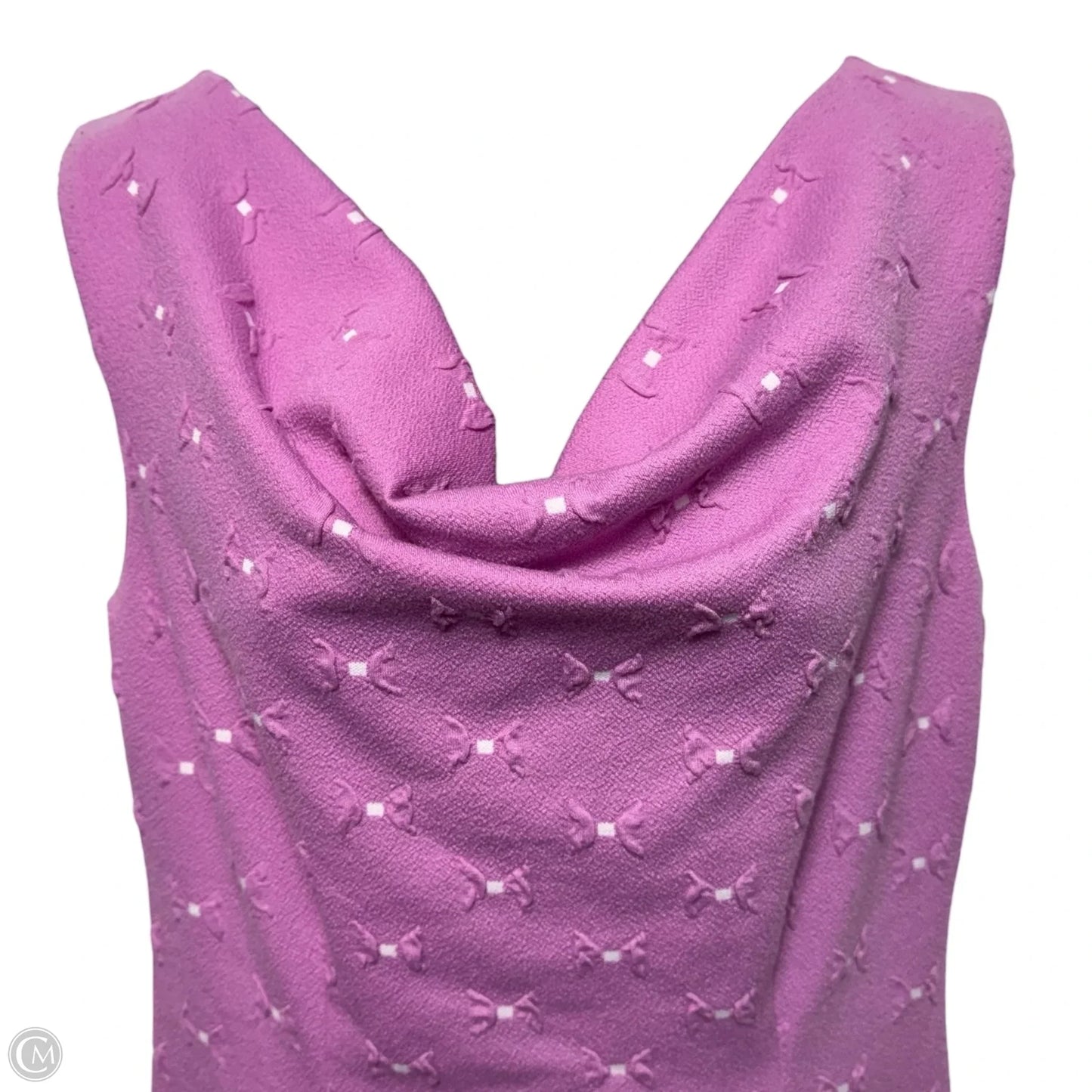 Bowtie Pattern Shift Dress Drape Neck Casual Short By Tyler Boe In Purple, Size: XS