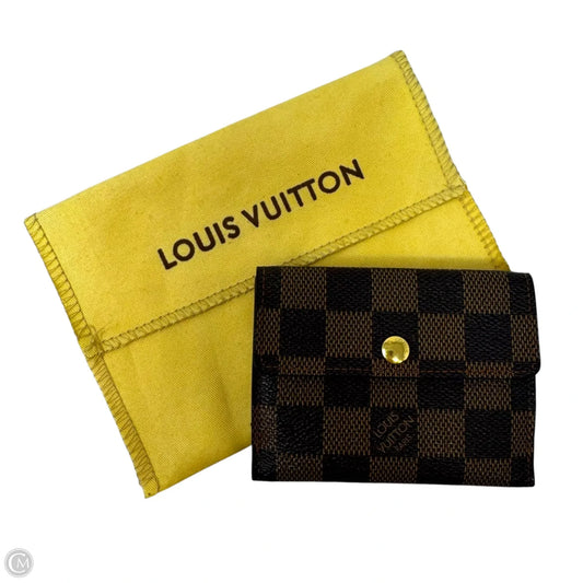 Damier Ebene Ludlow Card Wallet Luxury Designer By Louis Vuitton, Size: Small