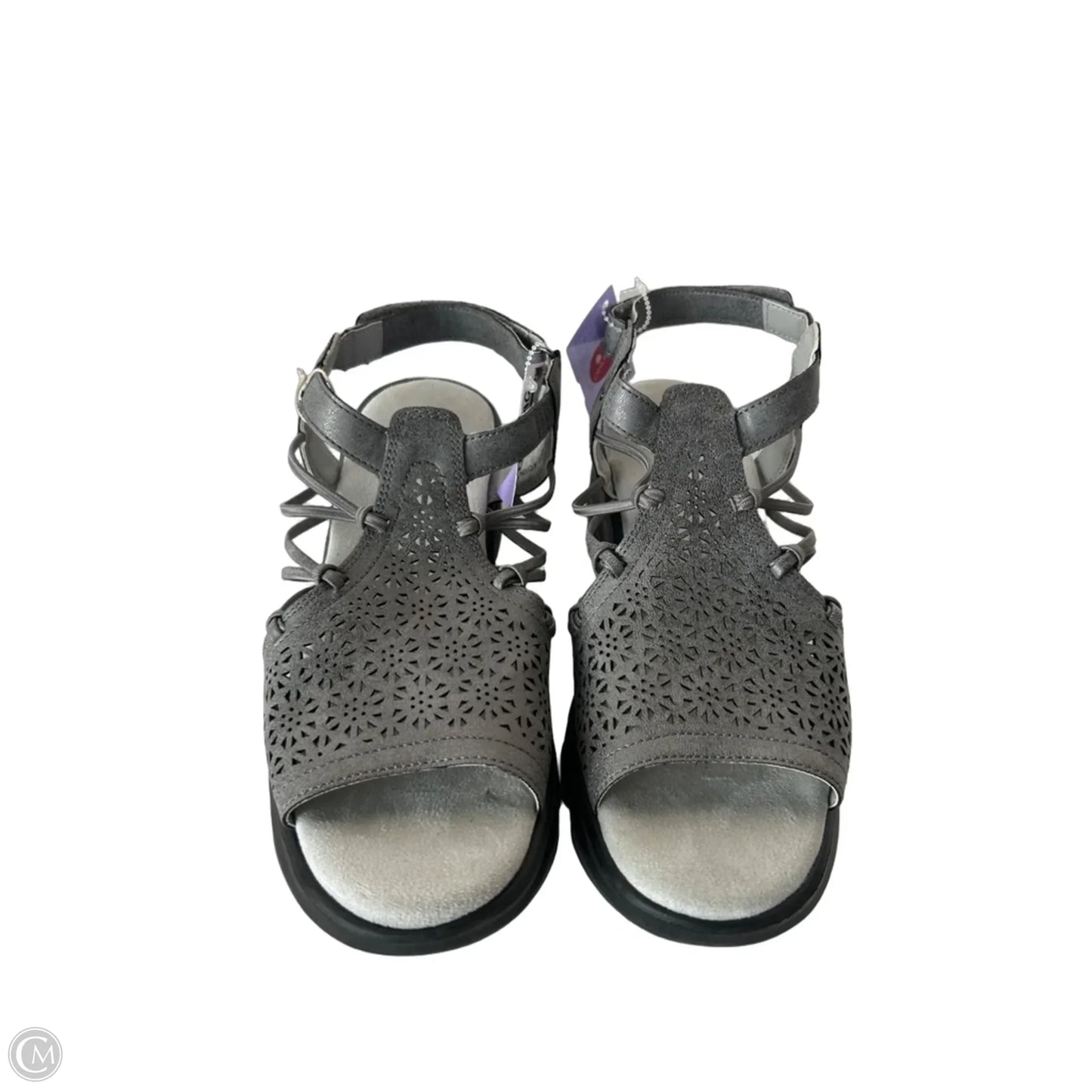 Sandals Heels Wedge By Jbu By Jambu In Grey, Size: 8