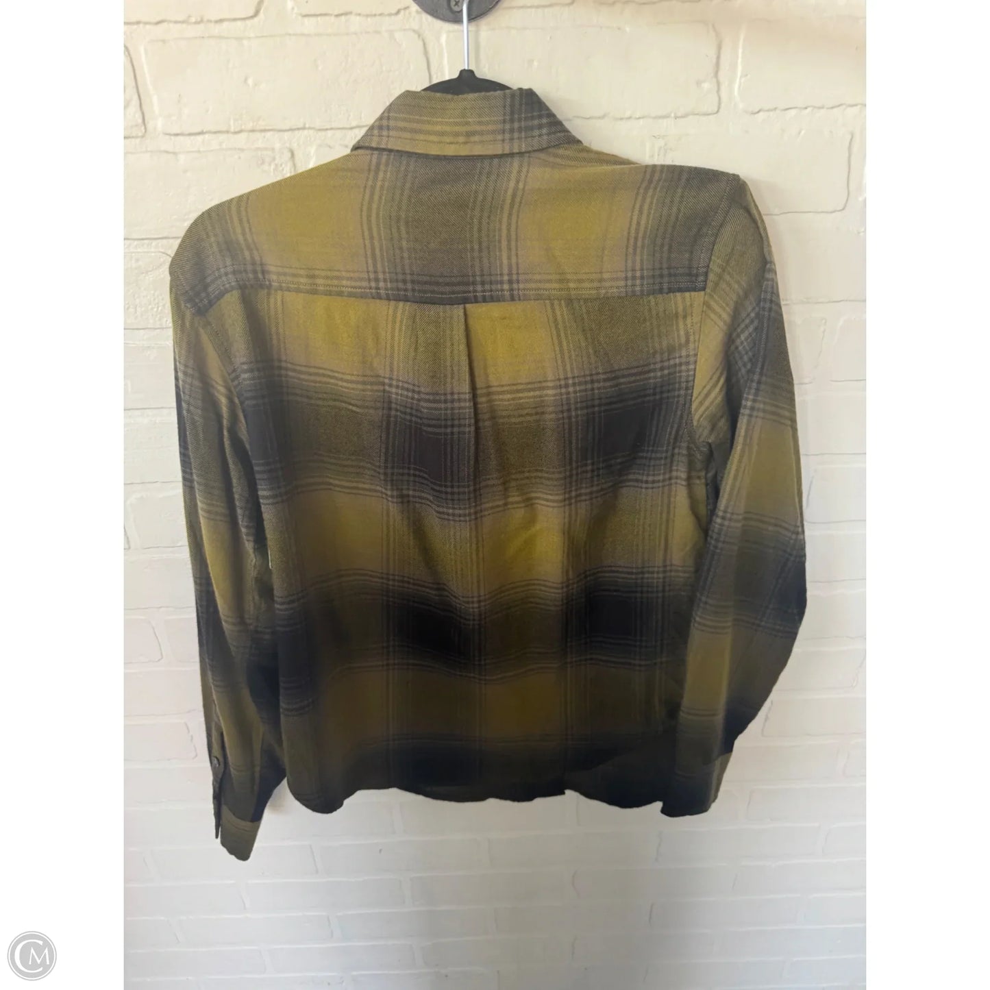Top Long Sleeve By Banana Republic In Black & Green, Size: S