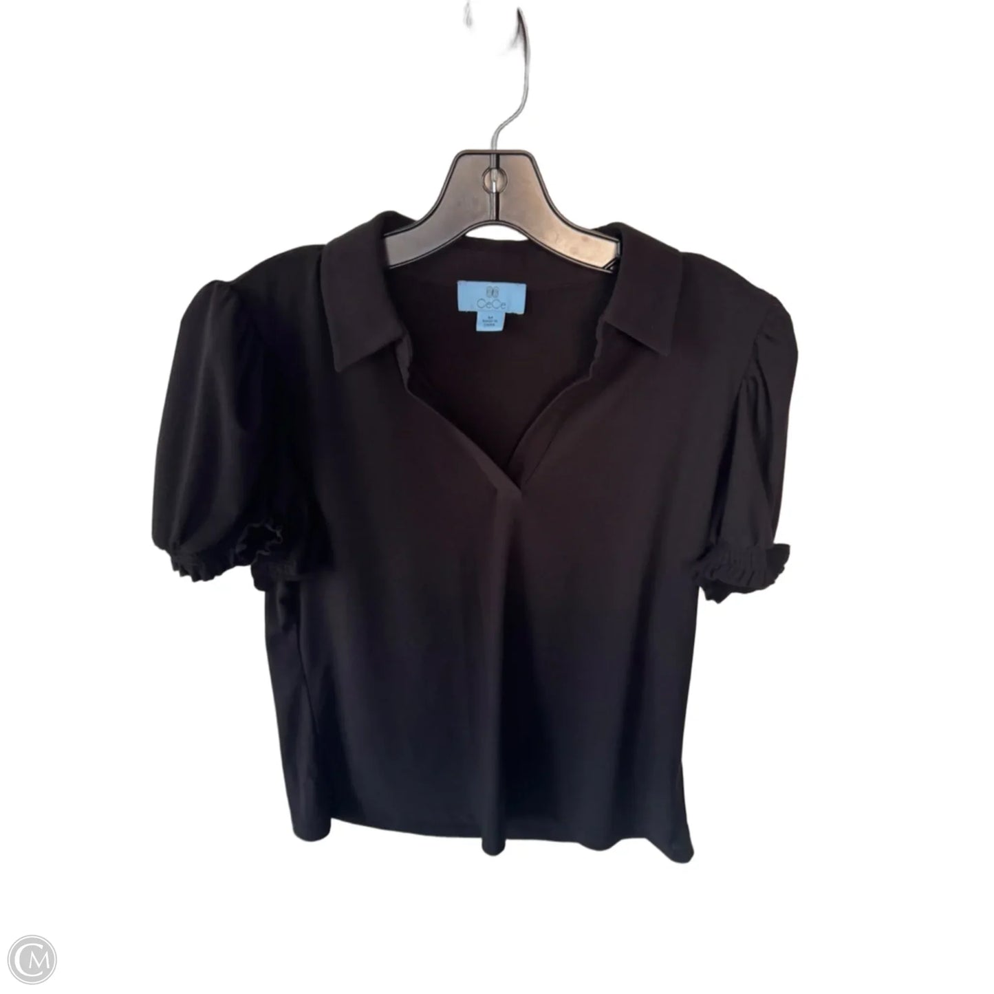 Top Short Sleeve By Cece In Black, Size: M