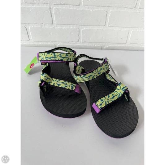 Sandals Flats By Teva In Green & Purple, Size: 8