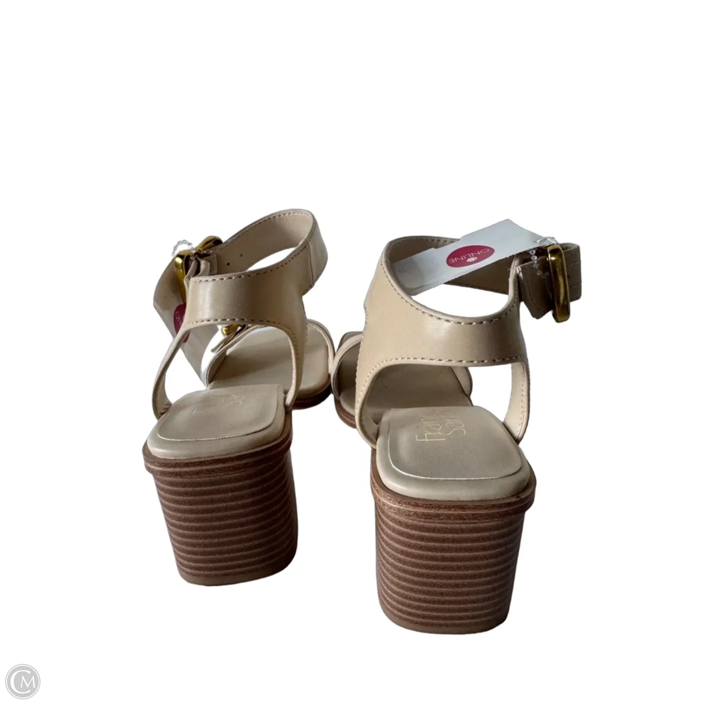 Sandals Heels Block By Franco Sarto In Cream, Size: 6