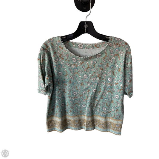 Top Short Sleeve By J. Jill In Green & Orange, Size: Sp