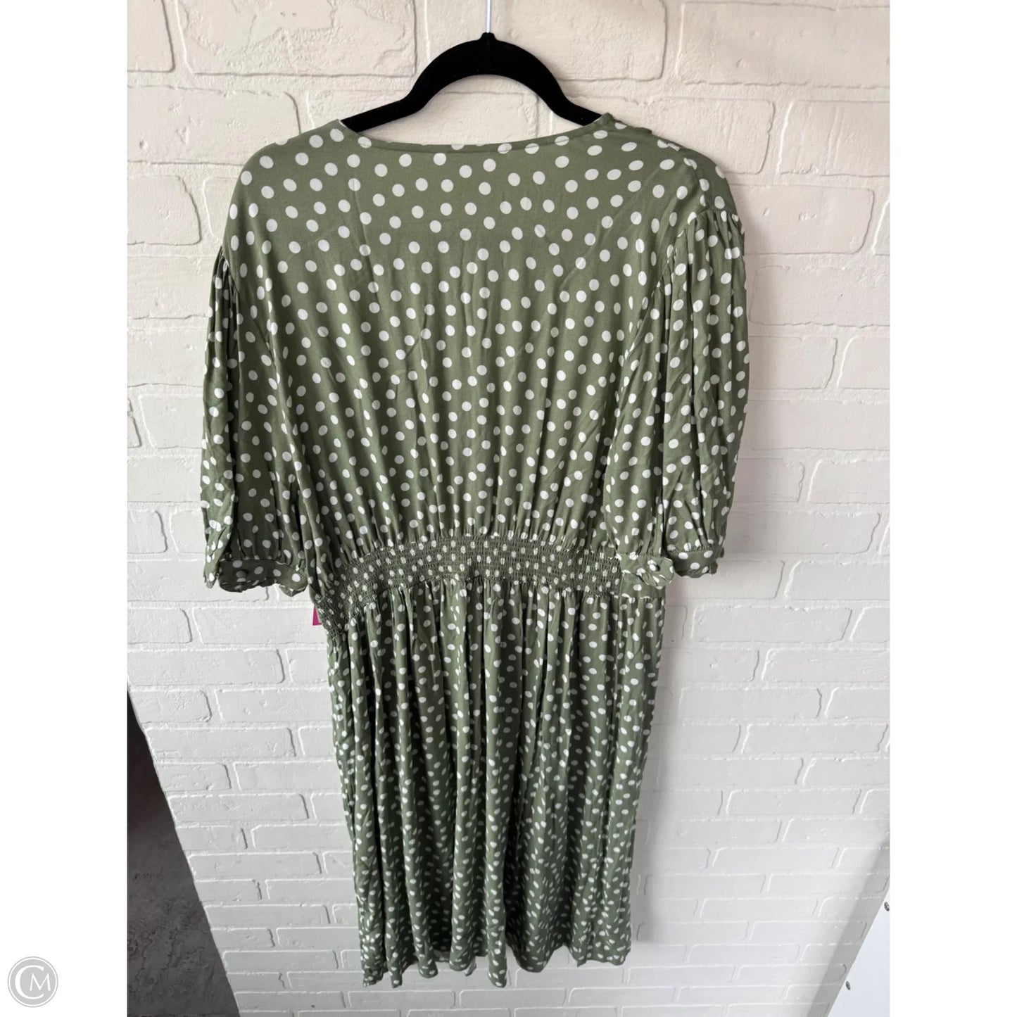 Dress Casual Midi By Time And Tru In Green & White, Size: Xxl