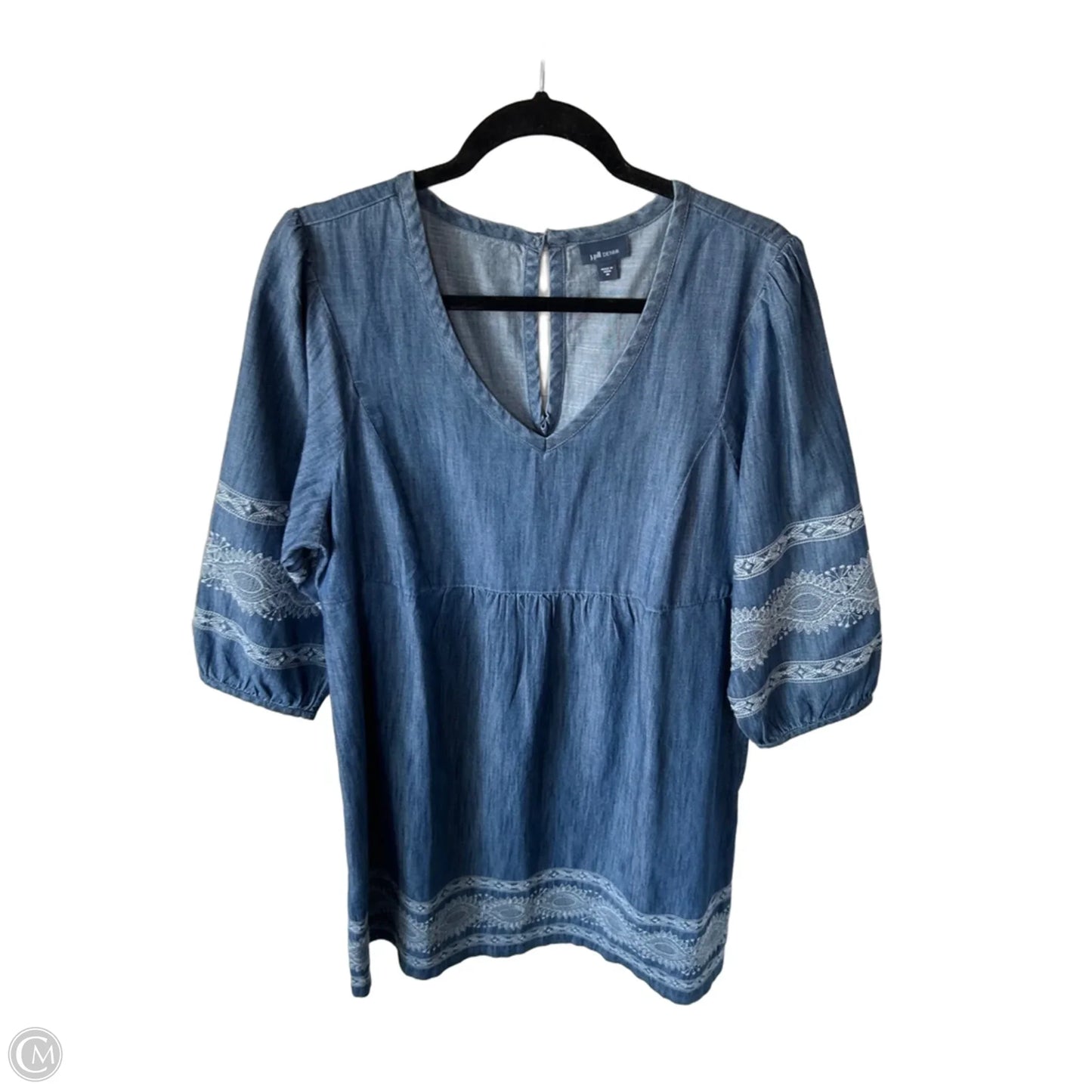Dress Casual Midi By J. Jill In Blue Denim, Size: M