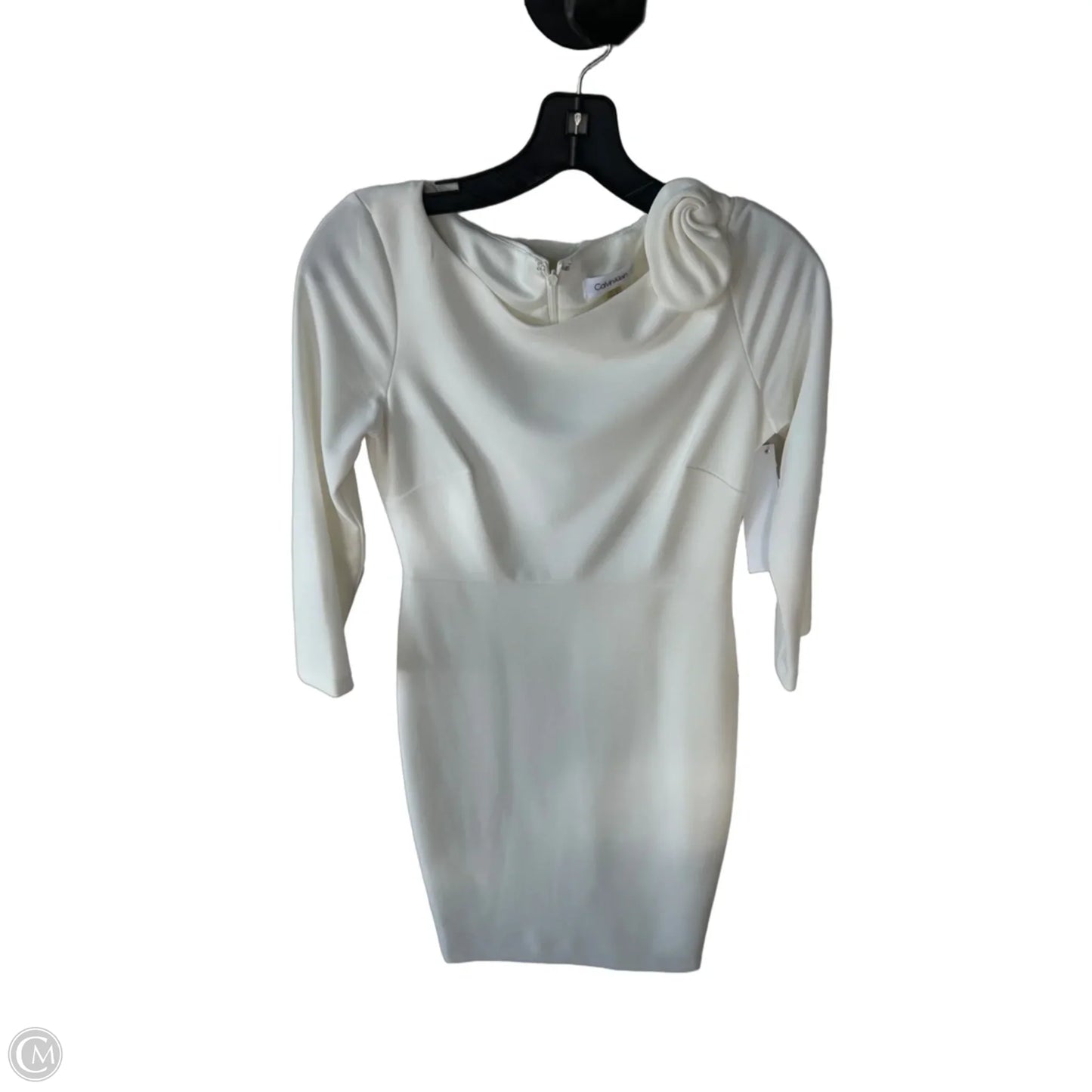 Dress Work By Calvin Klein In Ivory, Size: Xs