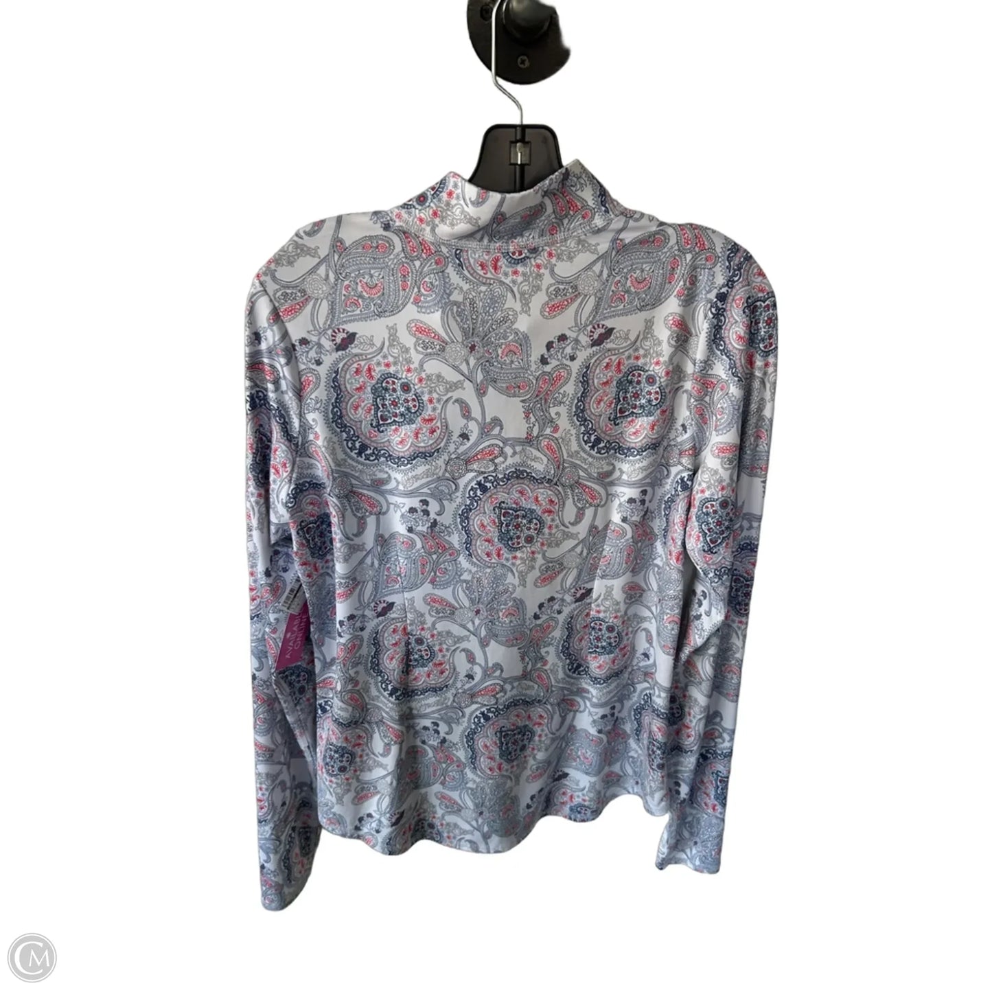 Athletic Top Long Sleeve Collar By Jofit In Blue & Red, Size: M