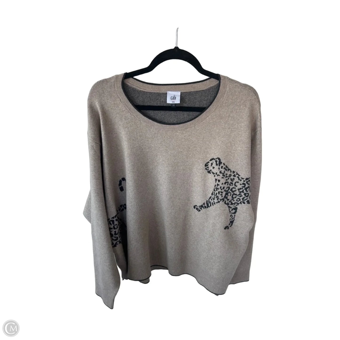 Sweater By Cabi In Black & Tan, Size: Xxl
