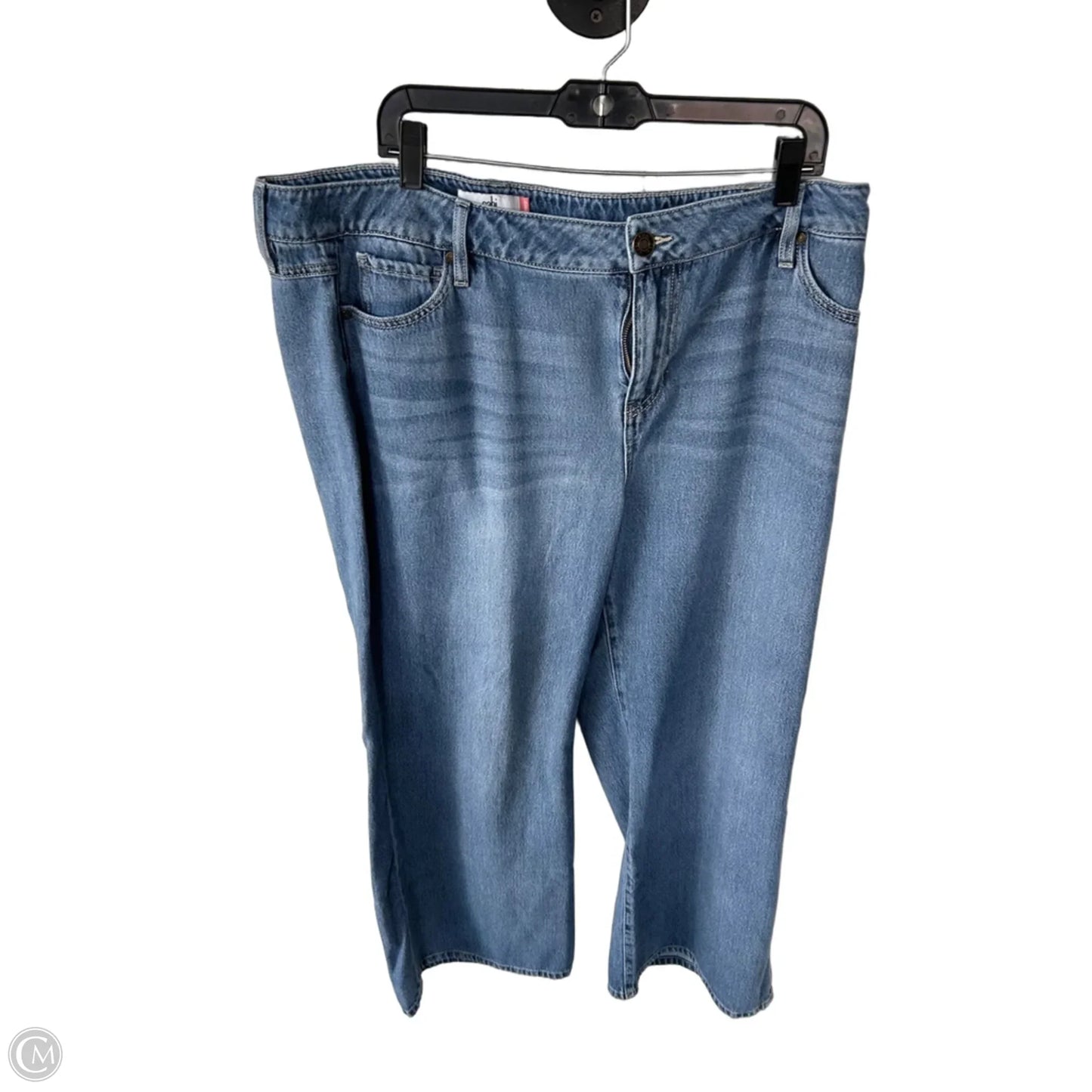 Jeans Wide Leg By Cabi In Blue Denim, Size: 16