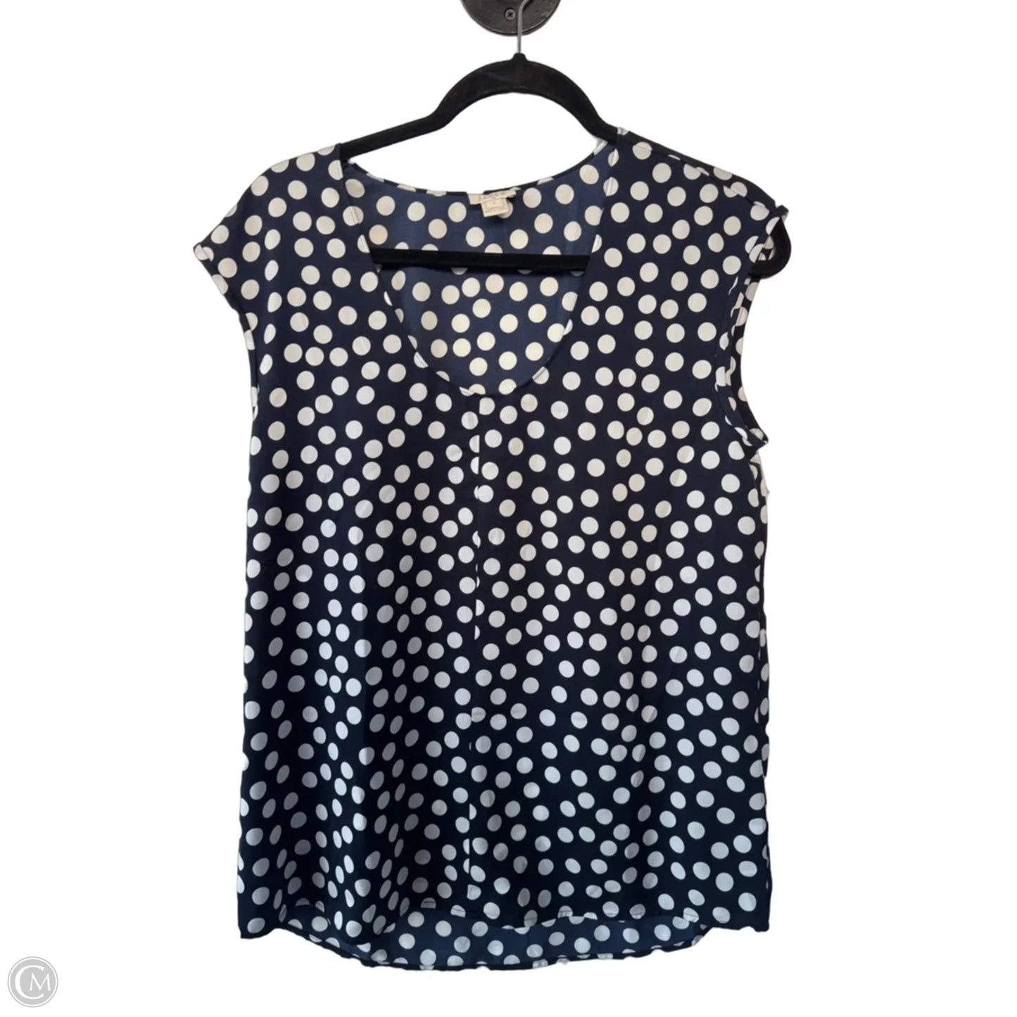 Blouse Sleeveless By J. Crew In Blue & White, Size: S