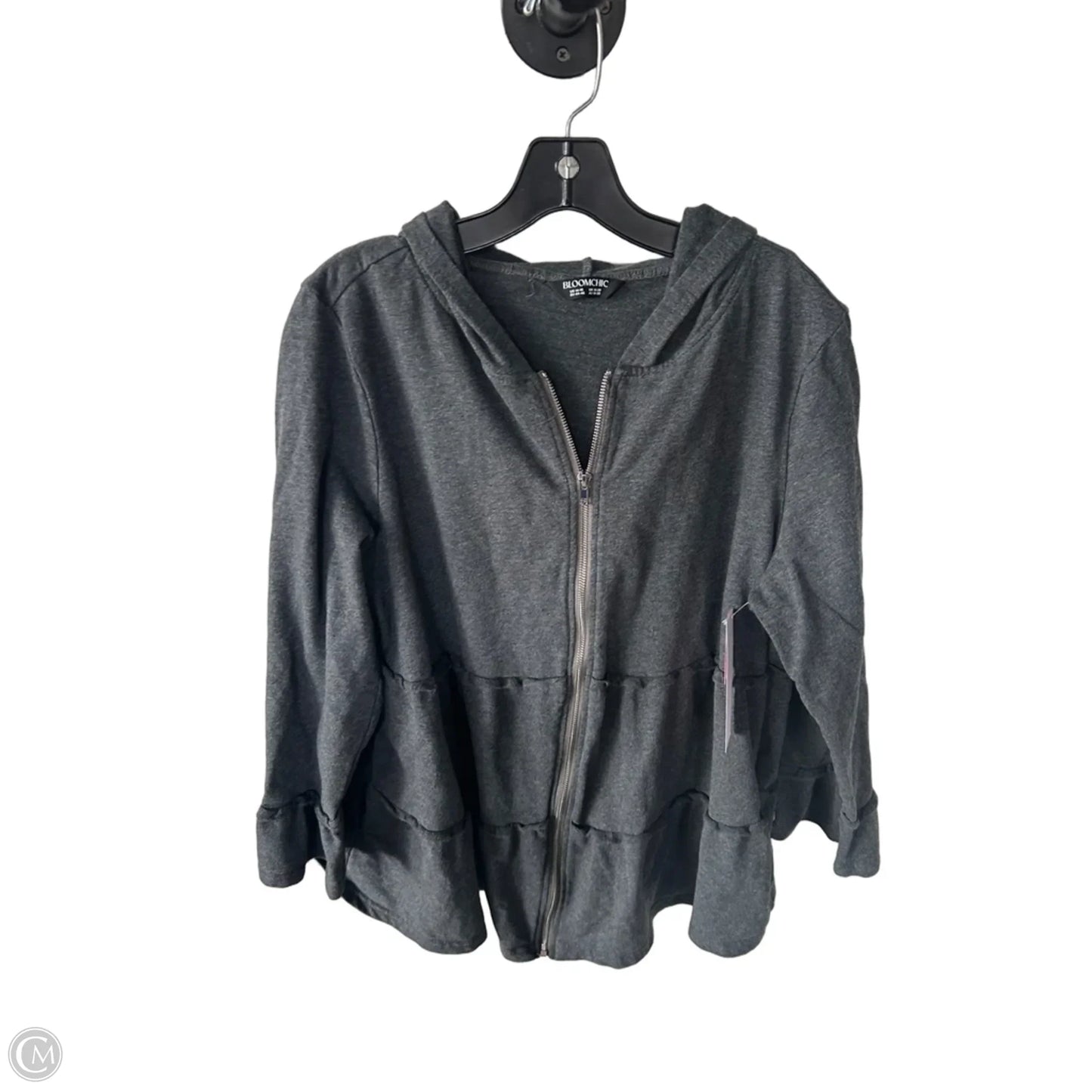 Sweatshirt Hoodie By Bloomchic In Grey, Size: Xl