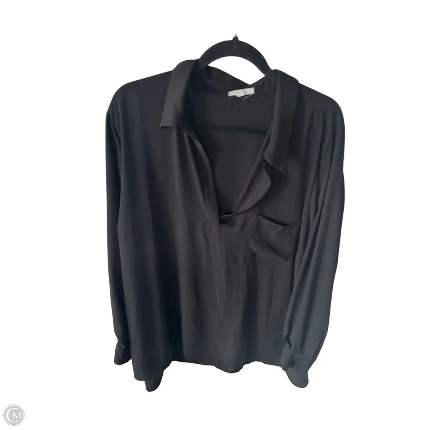 Top Long Sleeve By Pleione In Black, Size: 2x