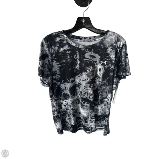 Athletic Top Short Sleeve By Under Armour In Black & Grey, Size: Xl