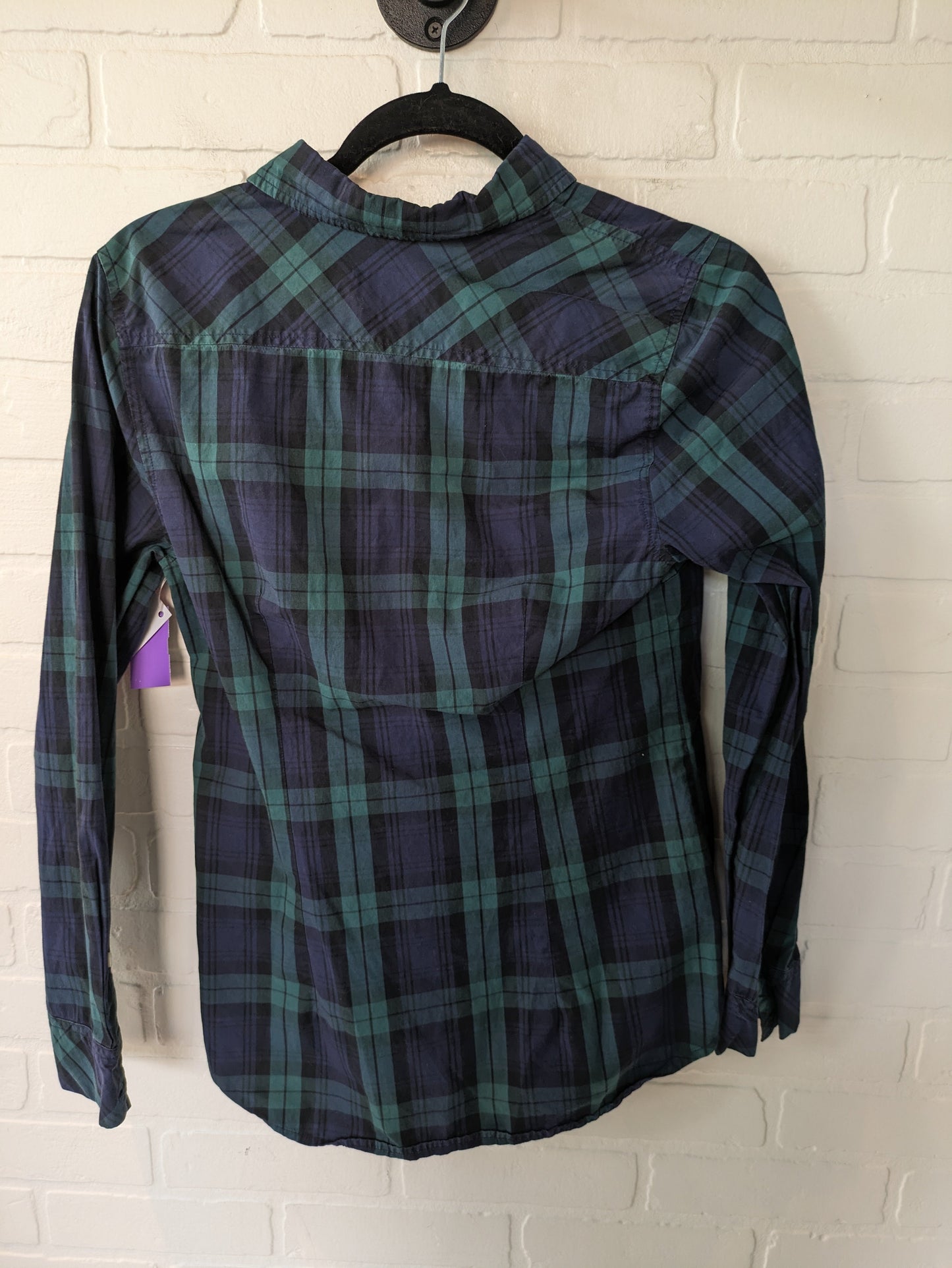 Blue & Green Blouse Long Sleeve Vineyard Vines, Size S