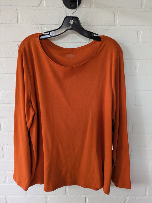 Orange Top 3/4 Sleeve Basic Cj Banks, Size 1x