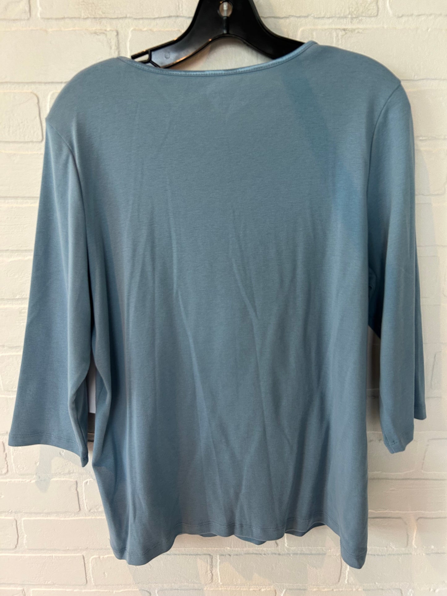 Blue Top 3/4 Sleeve Basic Cj Banks, Size Xl