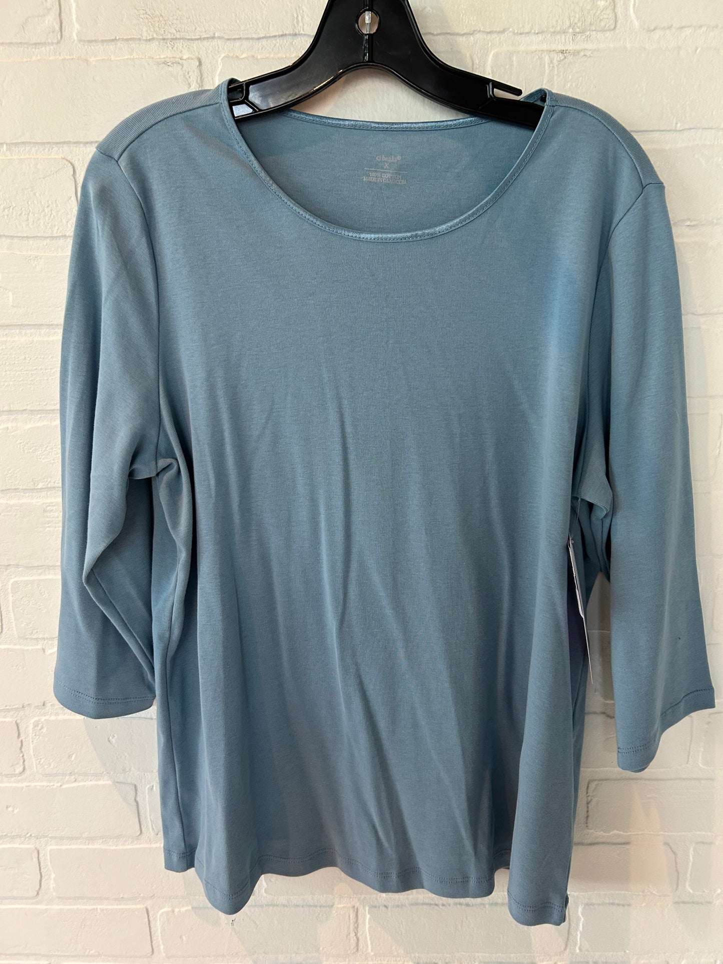 Blue Top 3/4 Sleeve Basic Cj Banks, Size Xl