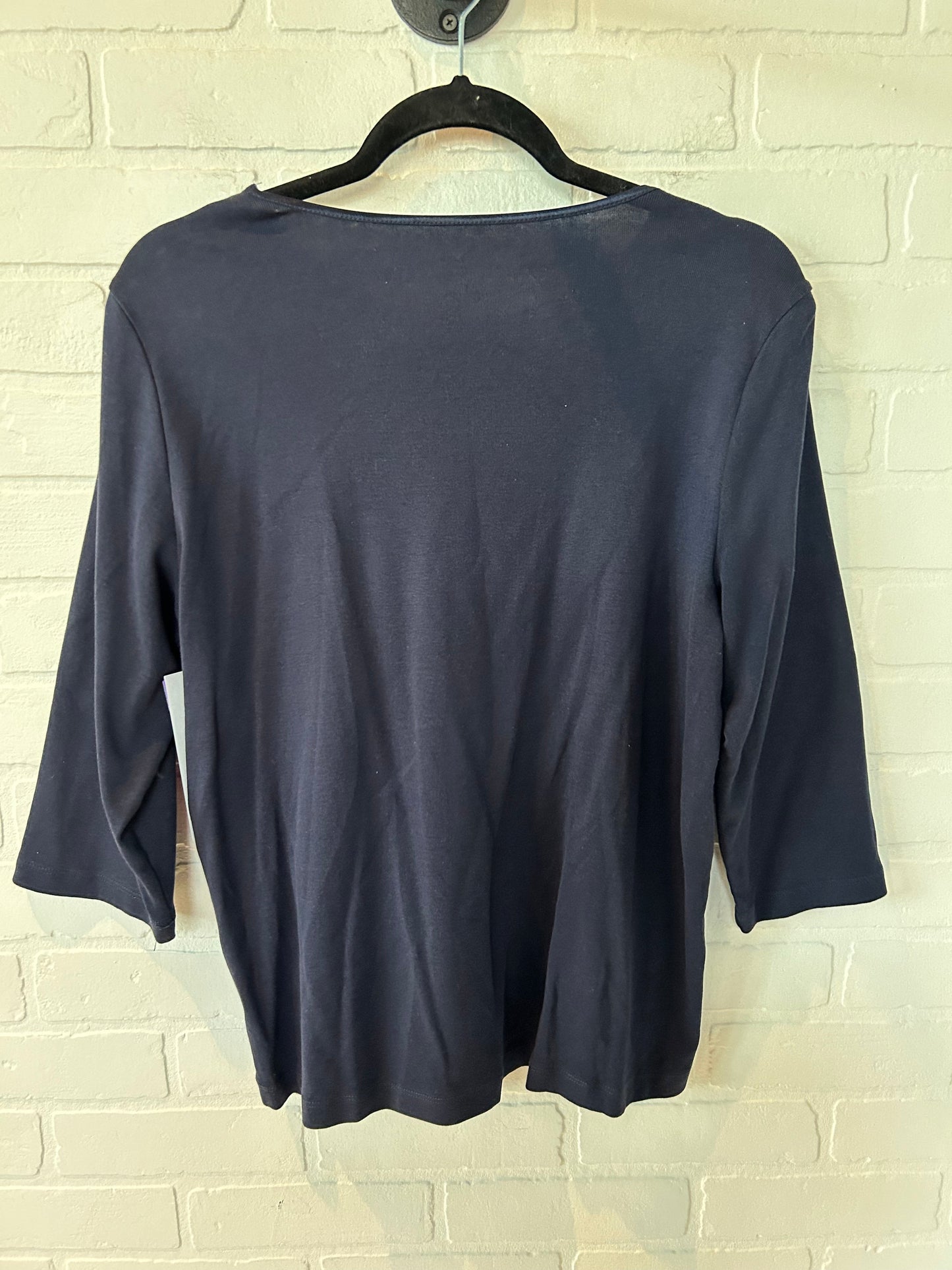 Navy Top 3/4 Sleeve Basic Cj Banks, Size Xl