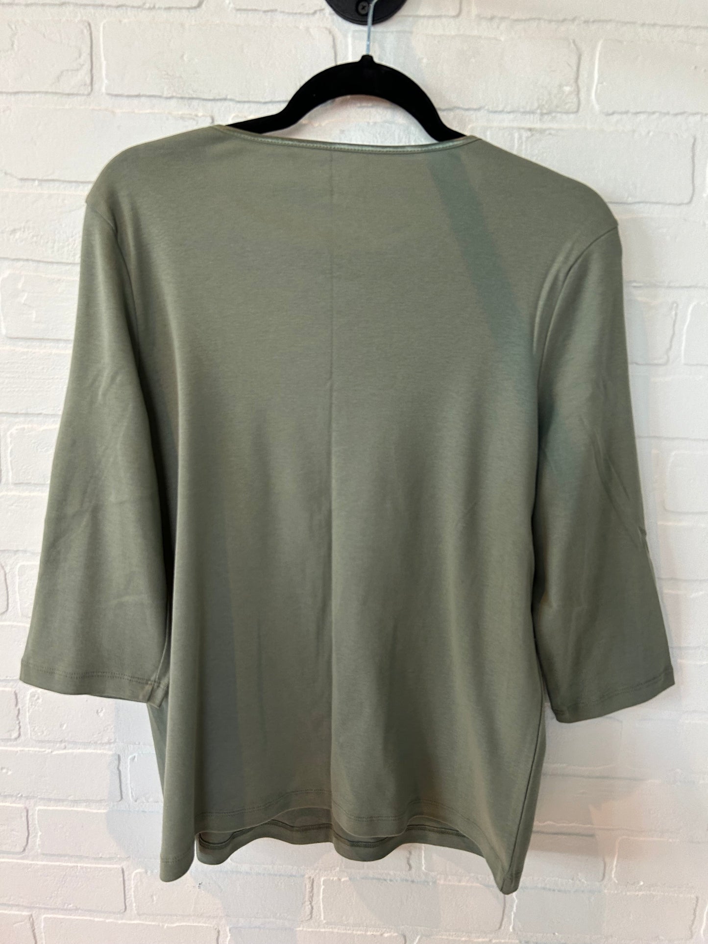 Green Top 3/4 Sleeve Basic Cj Banks, Size Xl