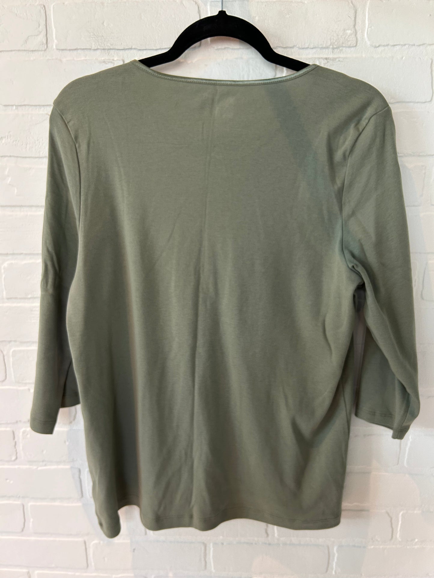 Green Top 3/4 Sleeve Basic Cj Banks, Size Xl