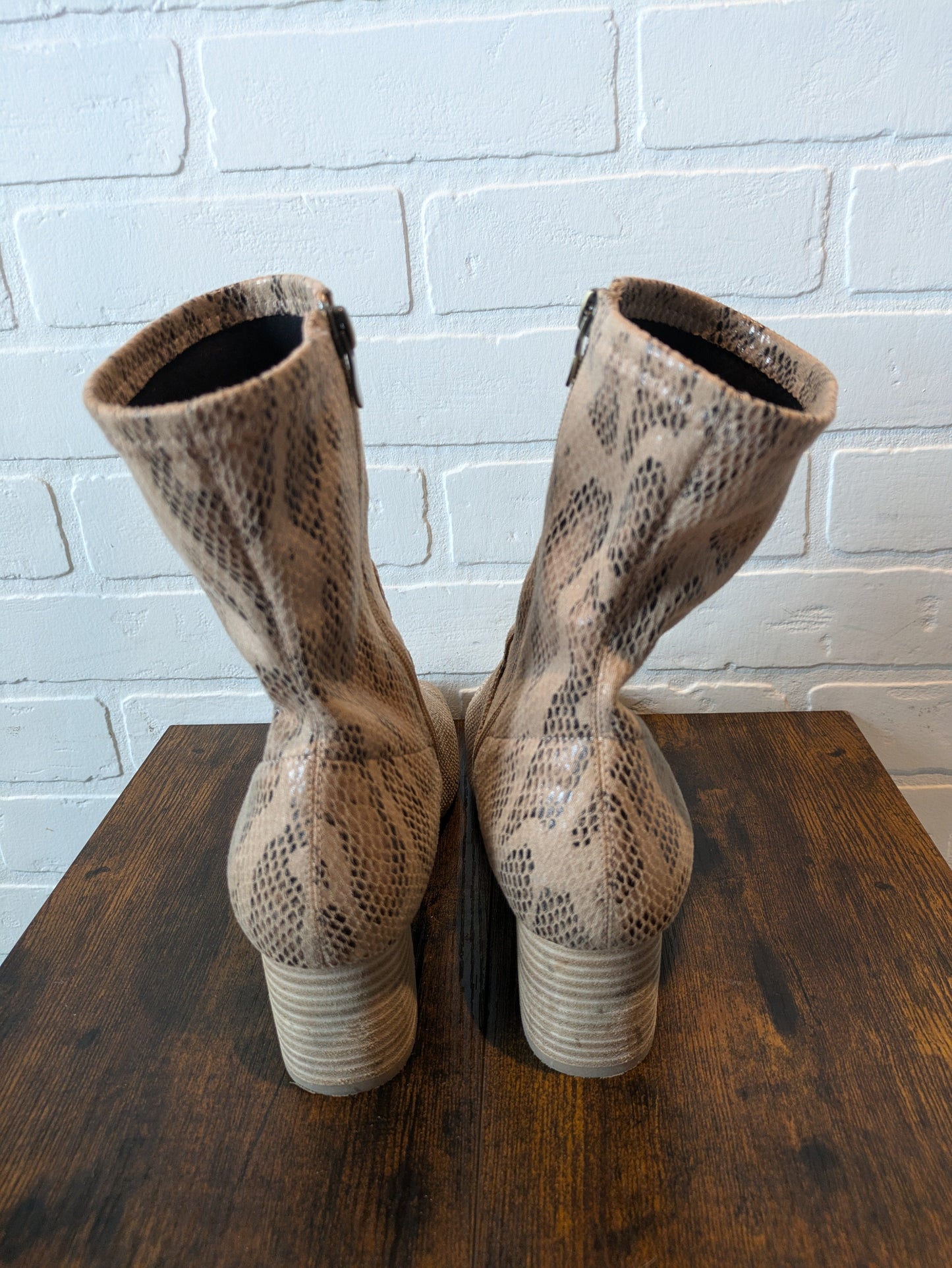 Animal Print Boots Mid-calf Heels Anthropologie, Size 10.5