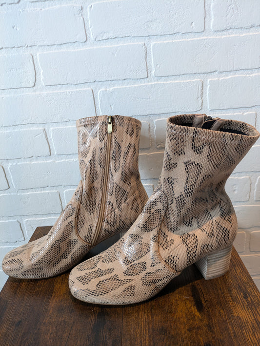 Animal Print Boots Mid-calf Heels Anthropologie, Size 10.5