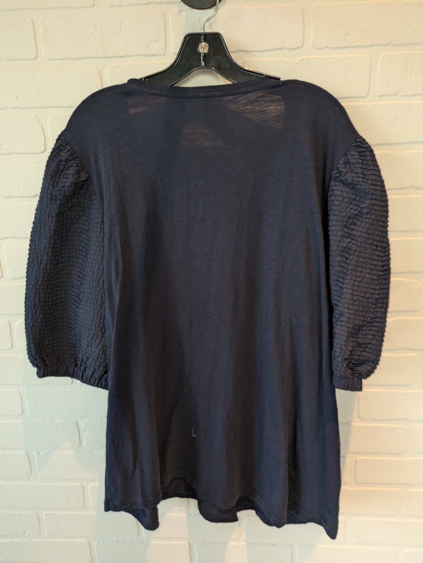Navy Top Short Sleeve Chicos, Size 1x