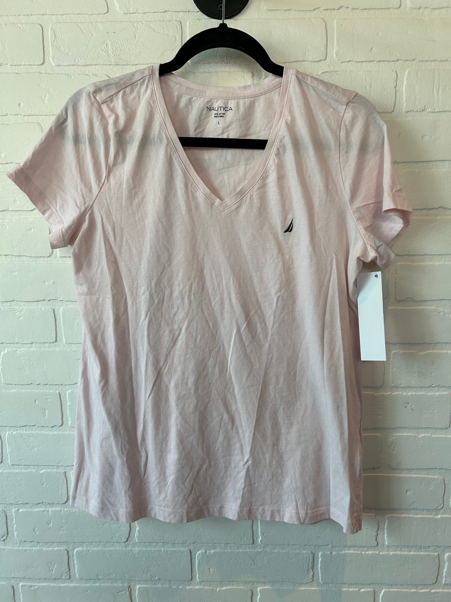 Pink Top Short Sleeve Basic Nautica, Size L