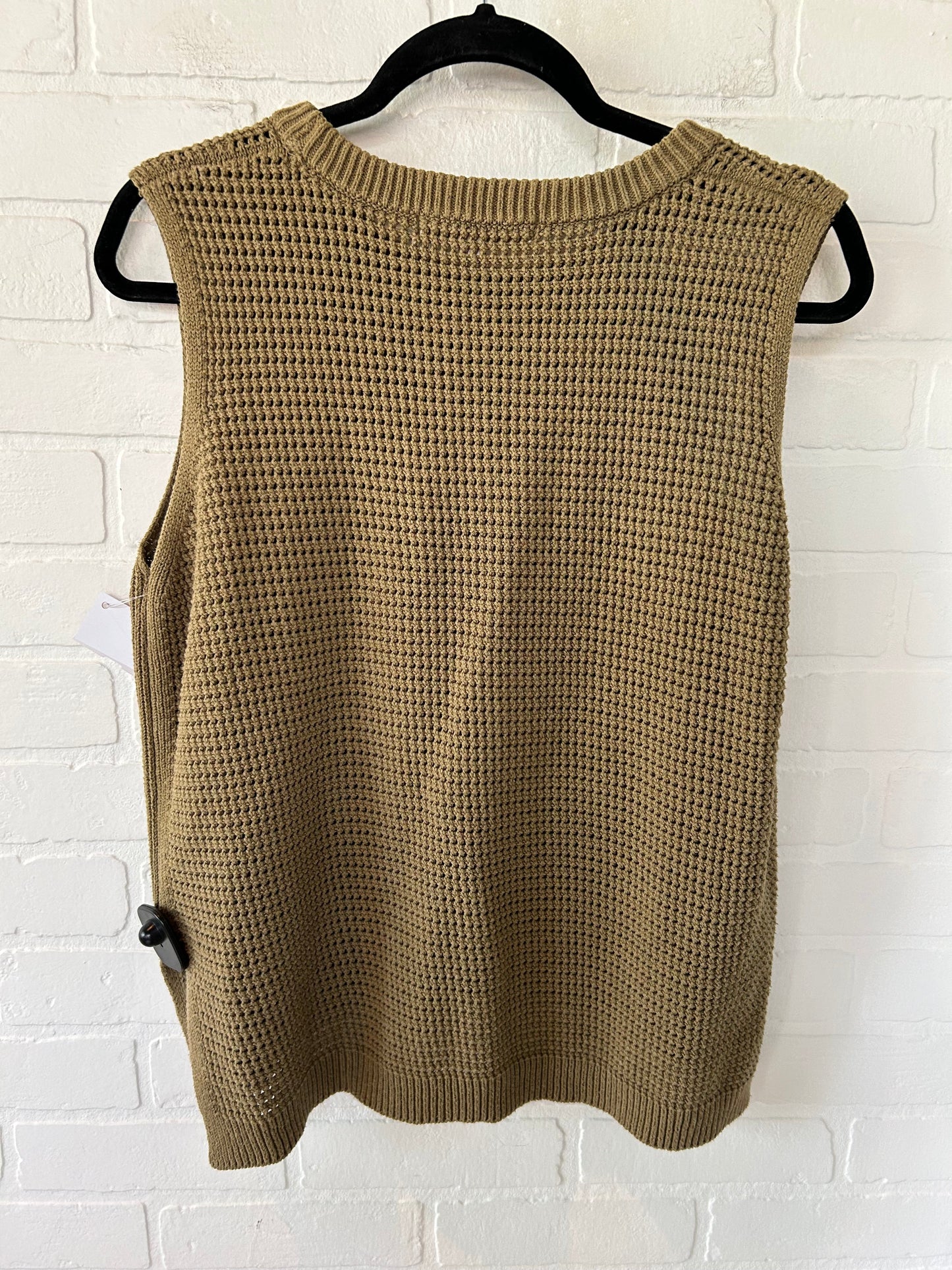 Green Vest Sweater Flat White, Size Xl