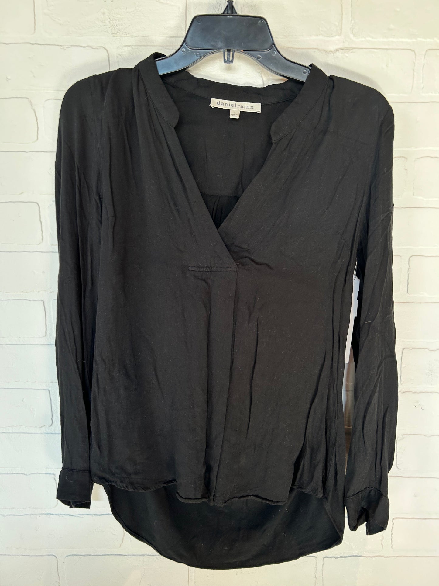 Black Top Long Sleeve Basic Daniel Rainn, Size S