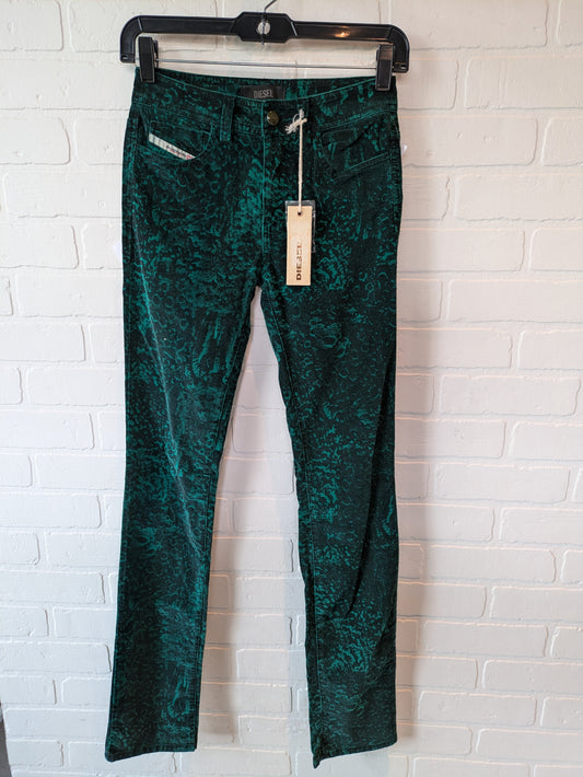 Pants Corduroy By Diesel In Black & Green, Size: 00