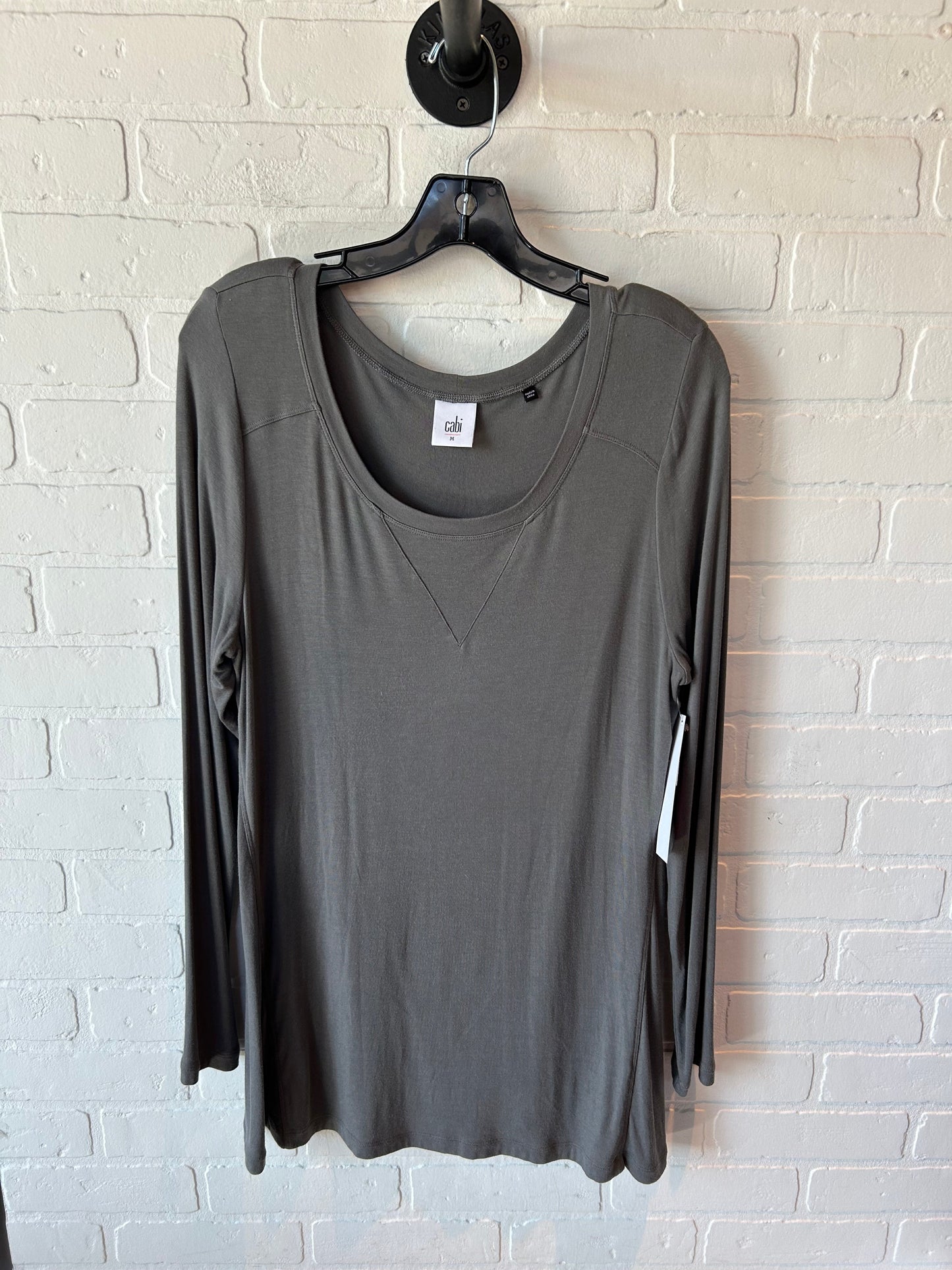 Top Long Sleeve Basic By Cabi In Grey, Size: M