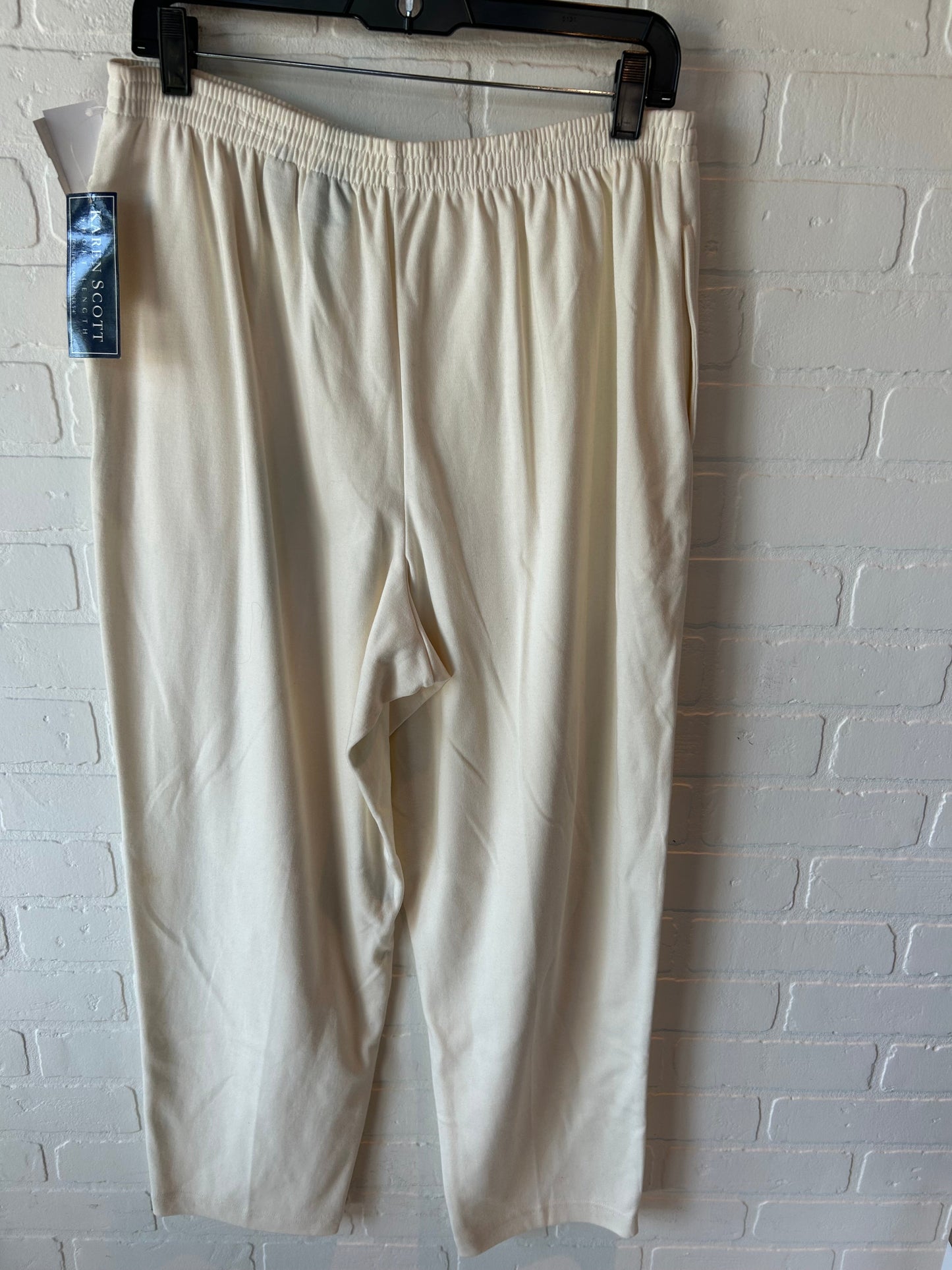 Pants Lounge By Karen Scott In Cream, Size: 12