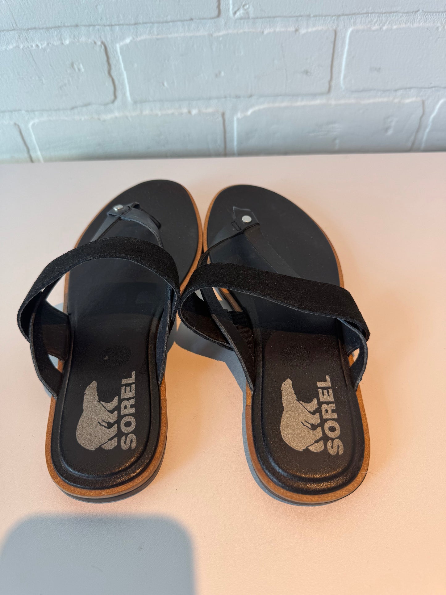 Sandals Flip Flops By Sorel In Black, Size: 7.5