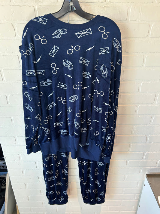 Pajamas 2pc By Clothes Mentor In Navy, Size: 1x