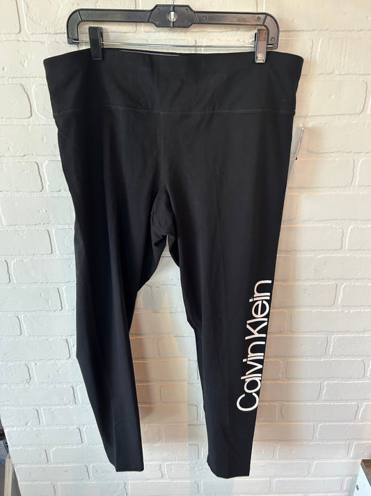 Athletic Leggings By Calvin Klein Performance In Black & White, Size: 20