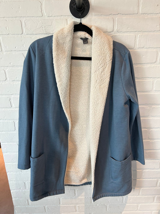 Cardigan By Eddie Bauer In Blue & Cream, Size: S