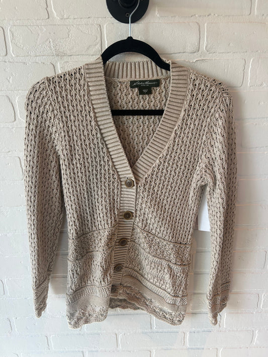 Sweater Cardigan By Eddie Bauer In Tan, Size: S