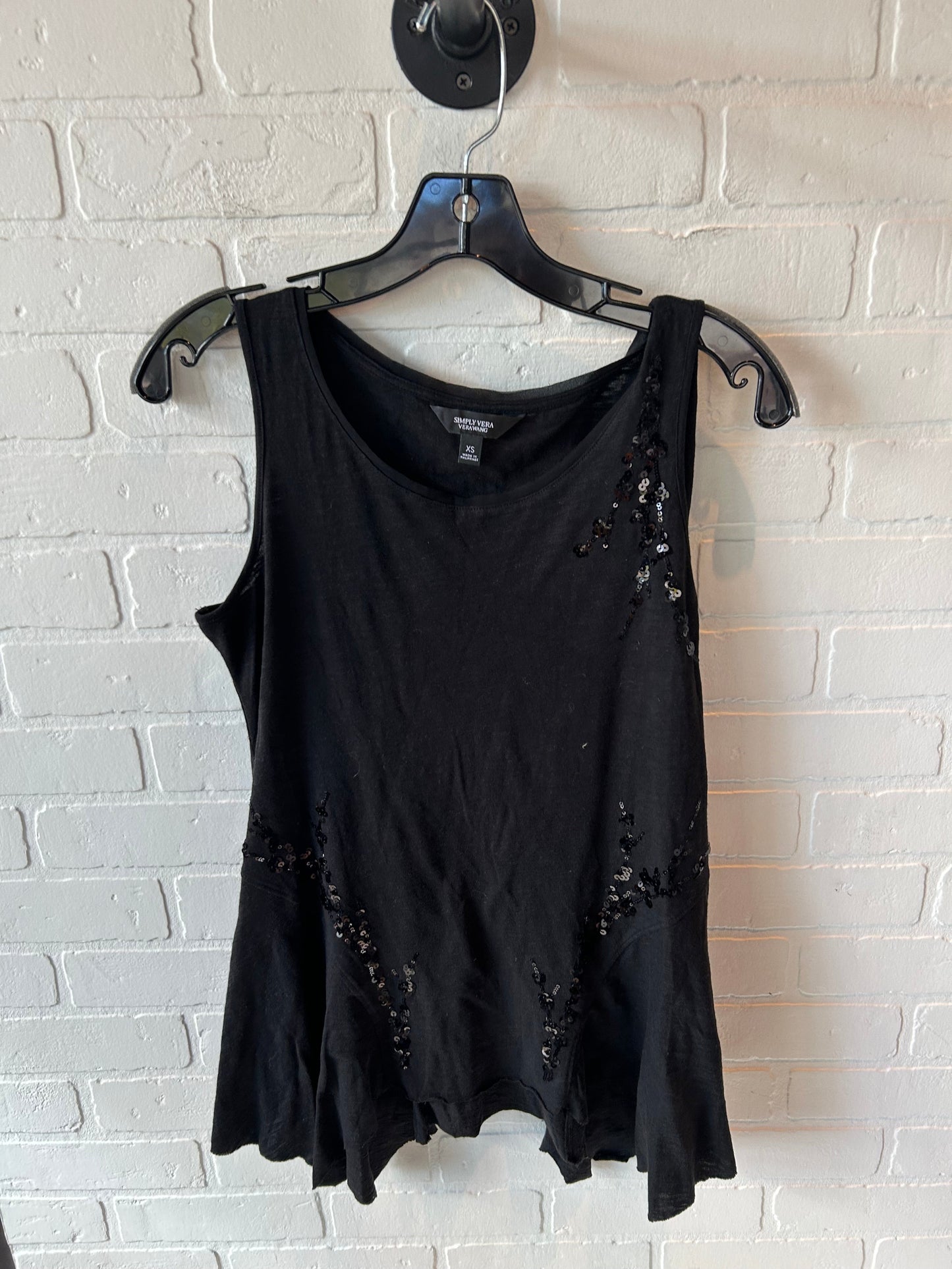 Top Sleeveless By Simply Vera In Black, Size: Xs