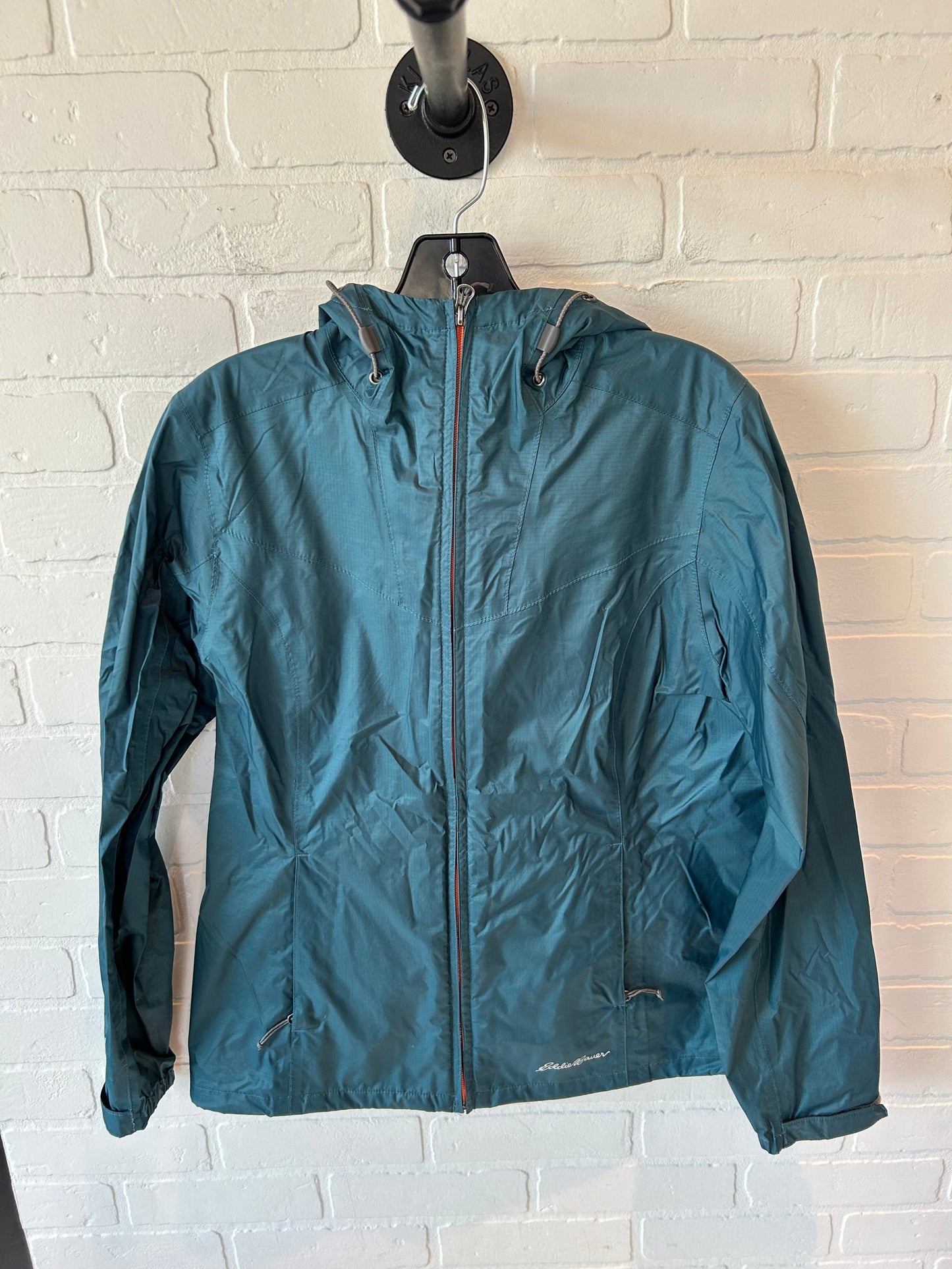 Jacket Windbreaker By Eddie Bauer In Green, Size: M