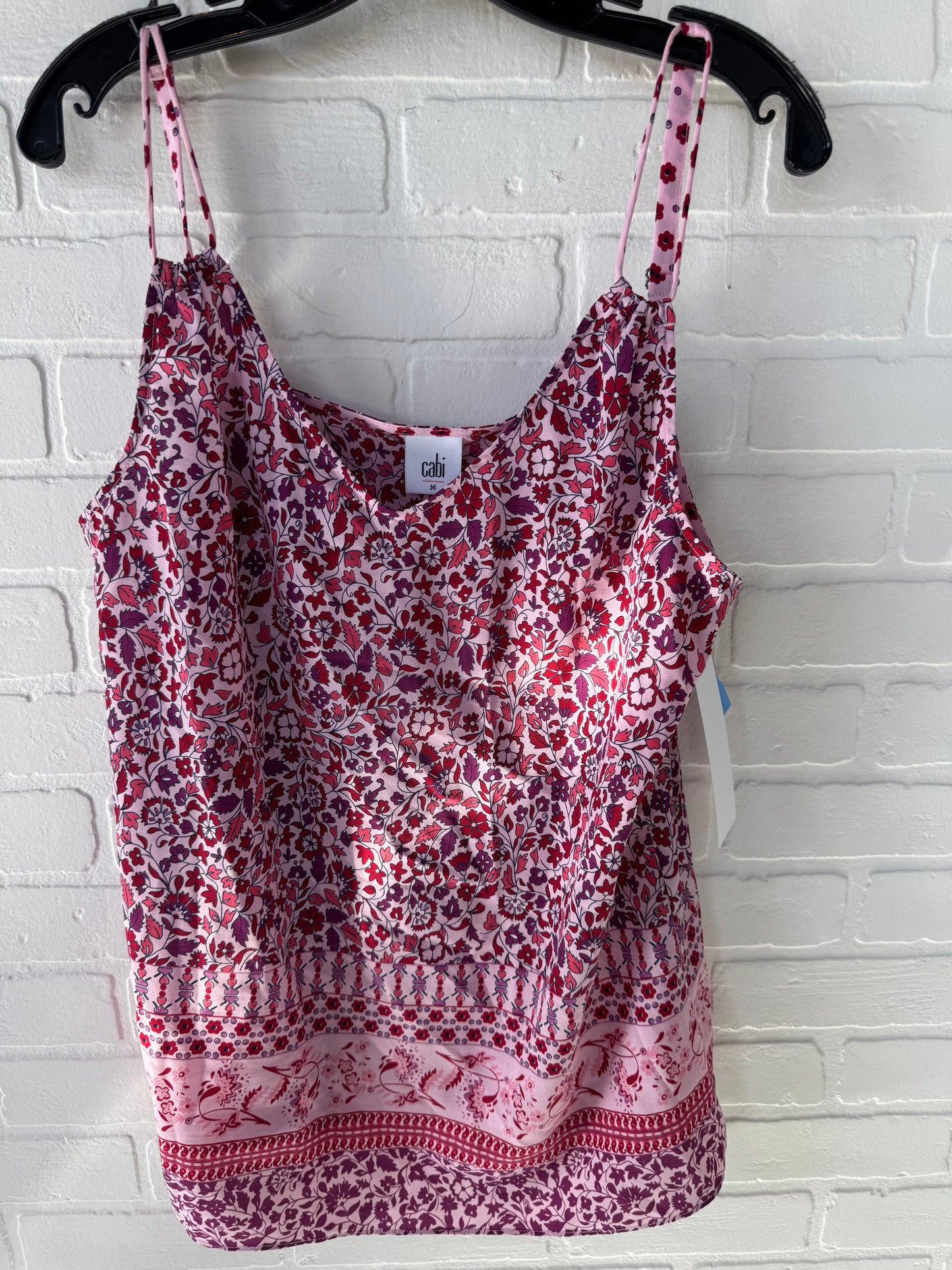 Top Sleeveless By Cabi In Pink & Red, Size: M