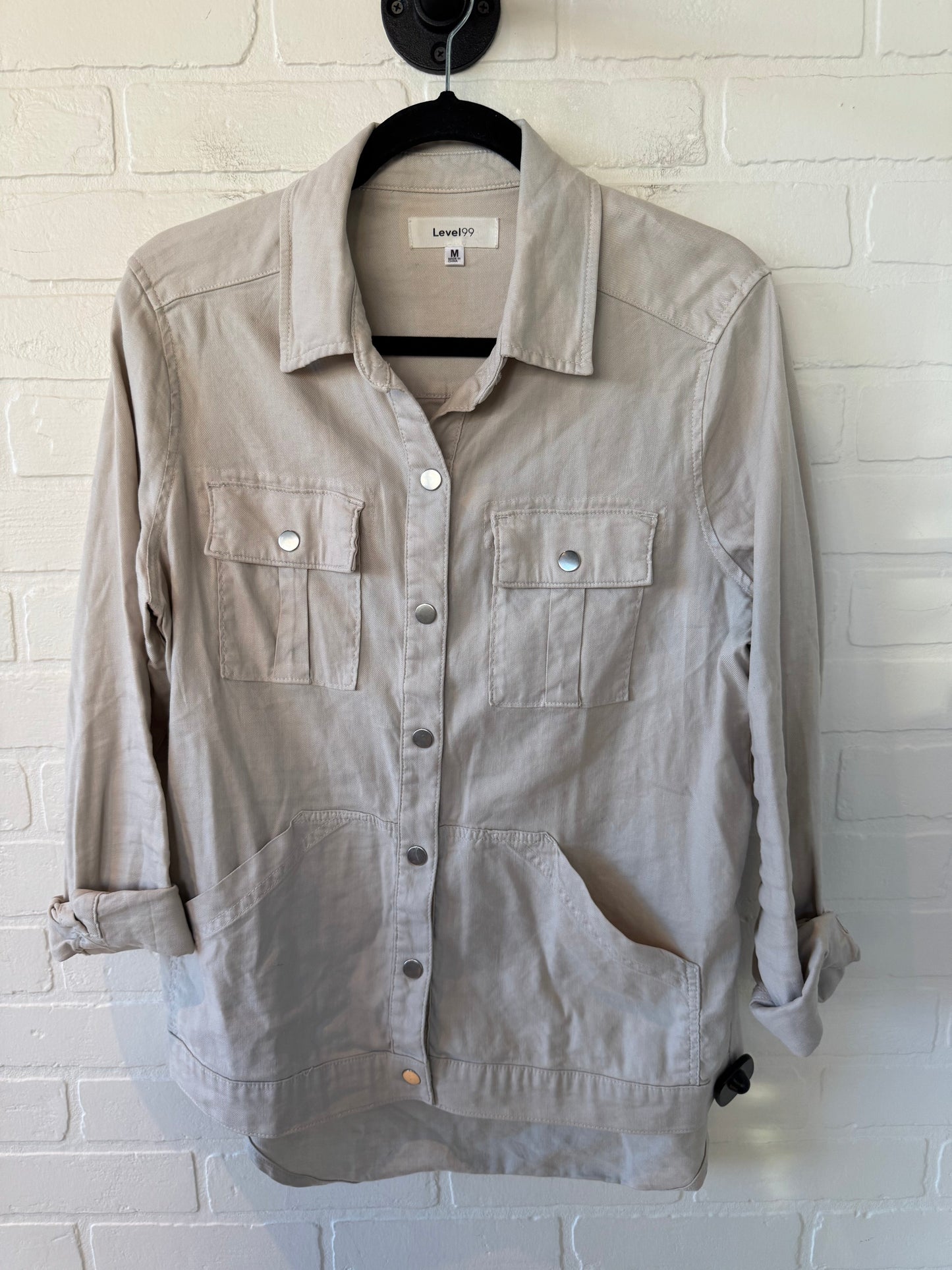 Jacket Shirt By Level 99 In Tan, Size: M