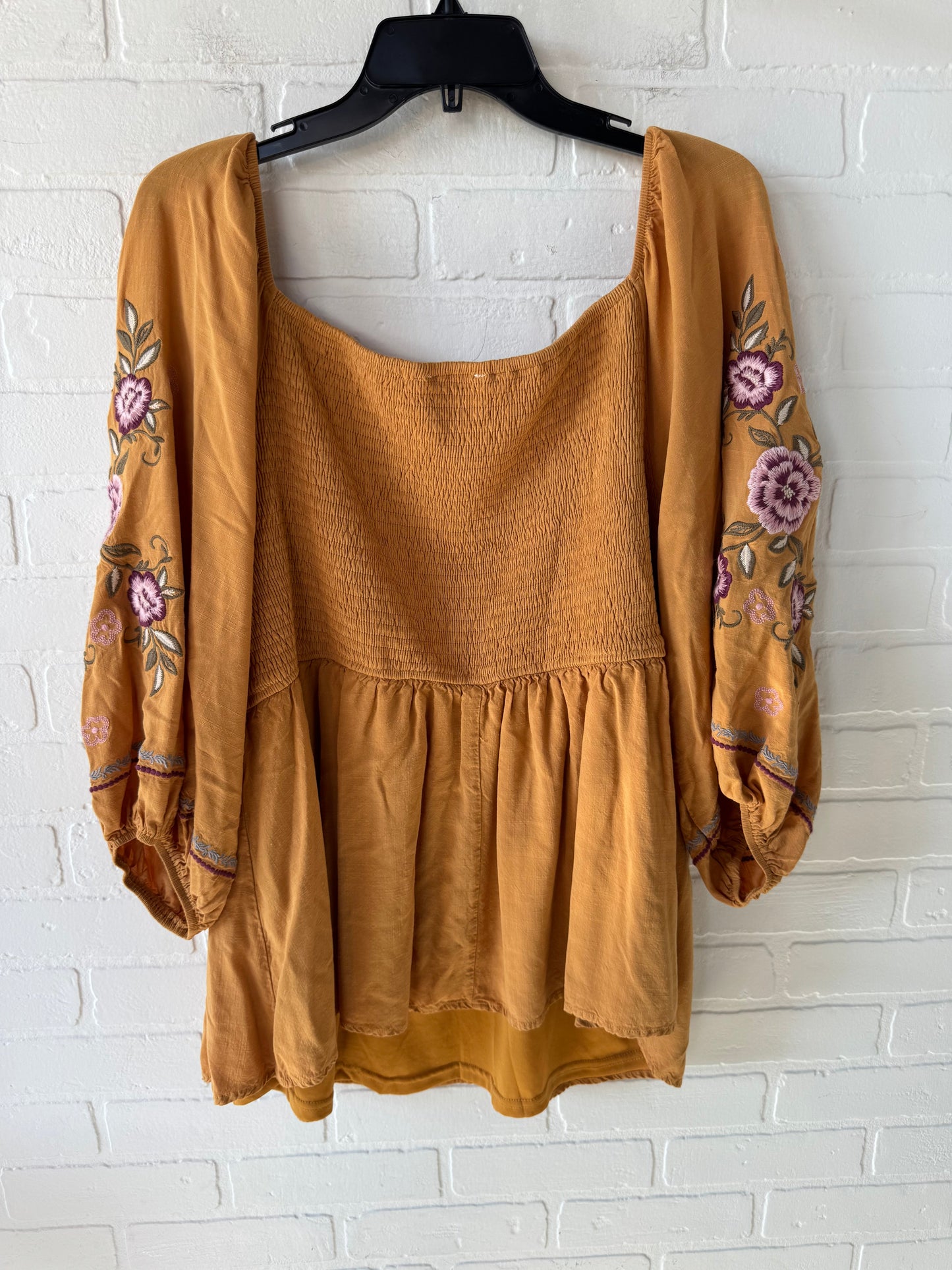 Tunic Short Sleeve By Savanna Jane In Yellow, Size: 3x